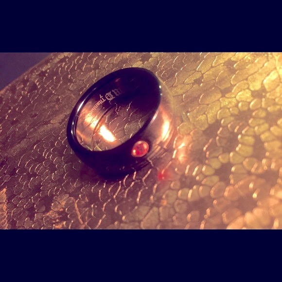 NWT Designer Marcel Drucker titanium Orange Sapphire ring Sz 7 - Picture 4 of 4